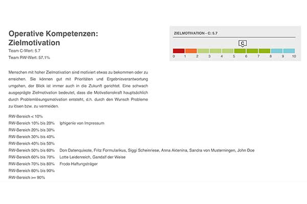 Team Mitarbeiter Beispielreport