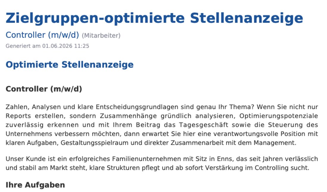 Zielgruppen-optimierte Stellenanzeige Controller (m/w/d) – zum Öffnen klicken
